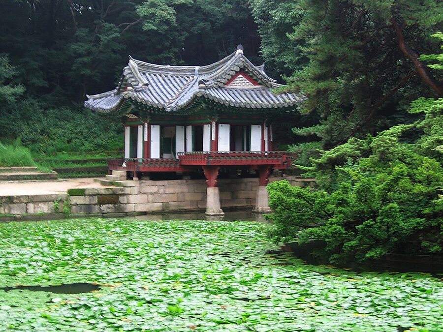Huwon Secret Garden pond and pavilion at Changdeokgung