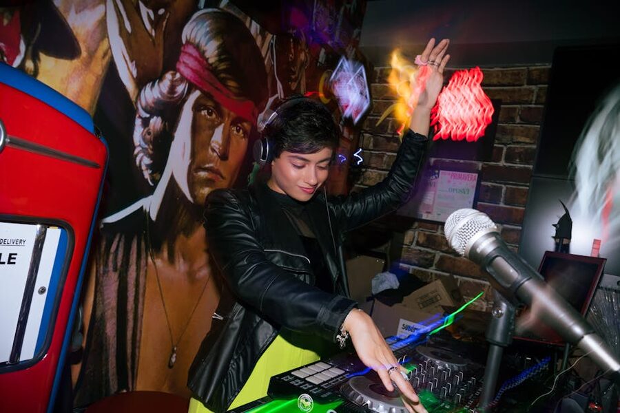 DJ mixing music in a nightclub