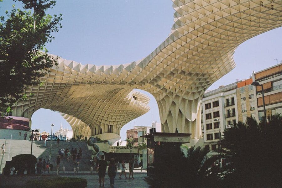 Setas de Sevilla seen from below in Plaza de la Encarnación
