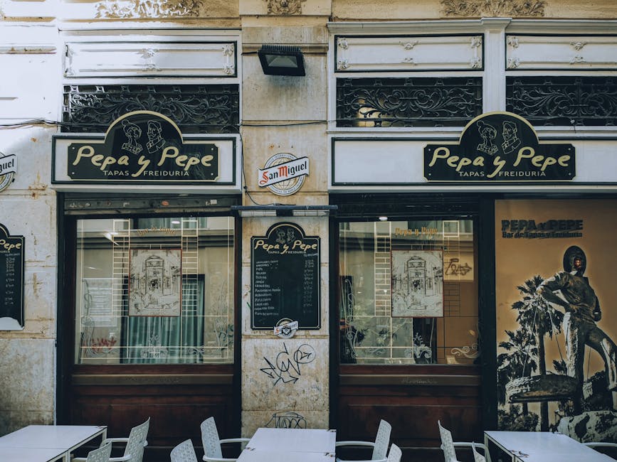 Tapas bar storefront near Plaza de la Encarnación