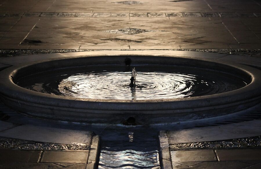 Reflection pool inside Alcazar of Seville