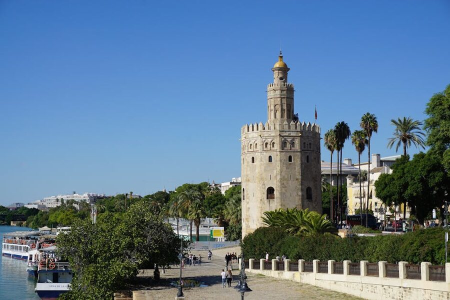 Torre del Oro tower on a sunny day in Seville