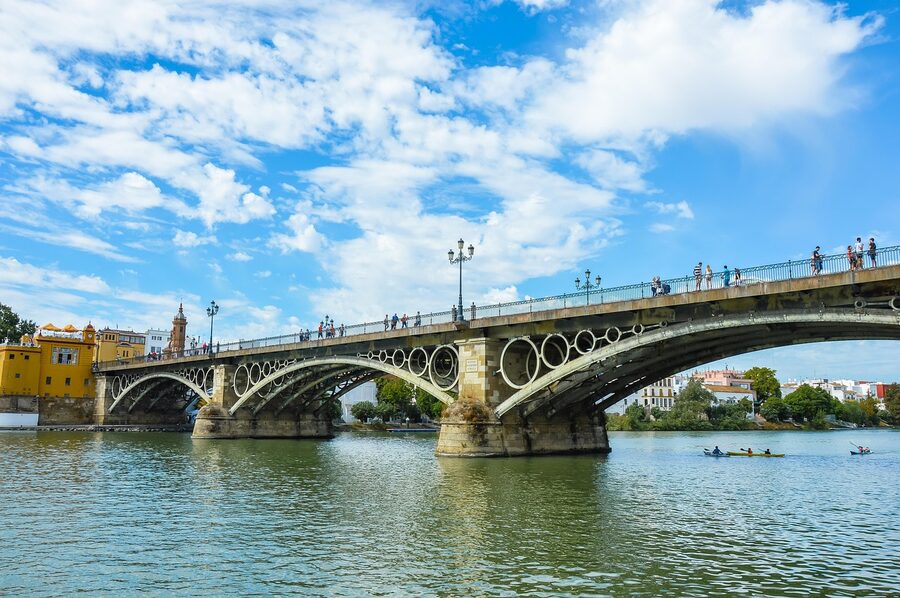 Puente de Triana iron bridge over the Guadalquivir, Seville