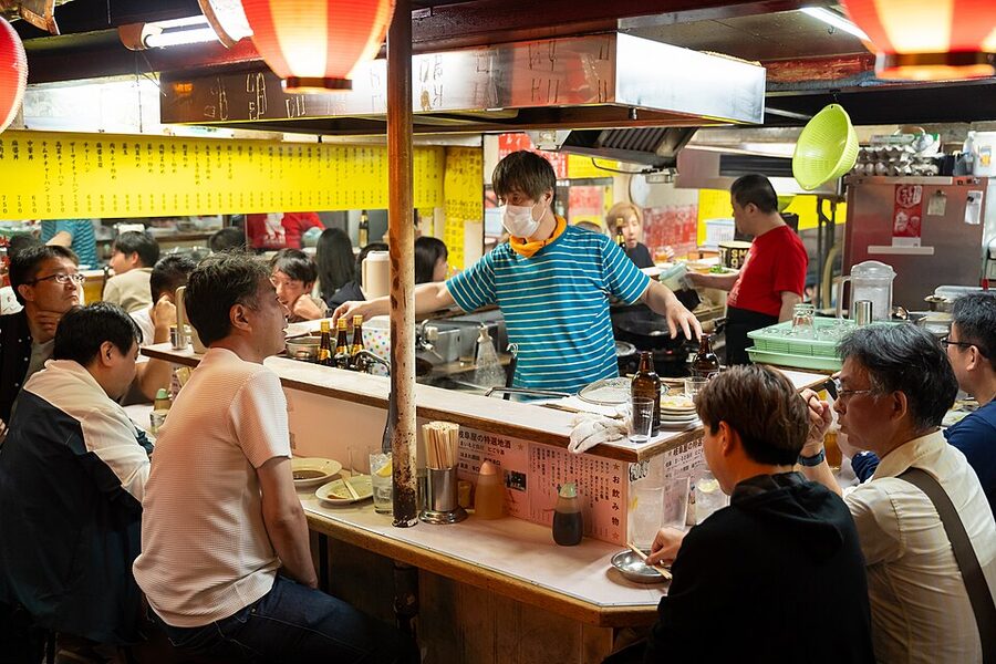 Omoide Yokocho yakitori alley at night Shinjuku