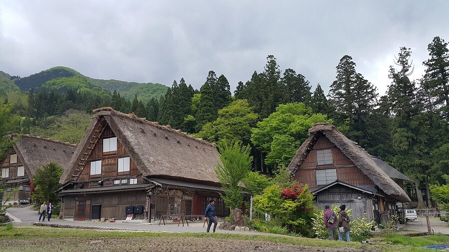 Gassho-zukuri house detail in Shirakawa-go