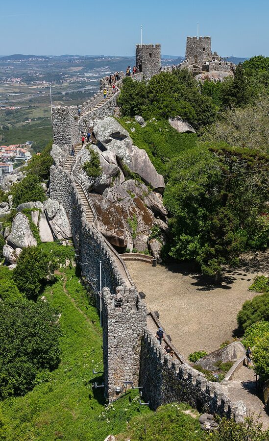 Castle of the Moors stone walls and ramparts Sintra