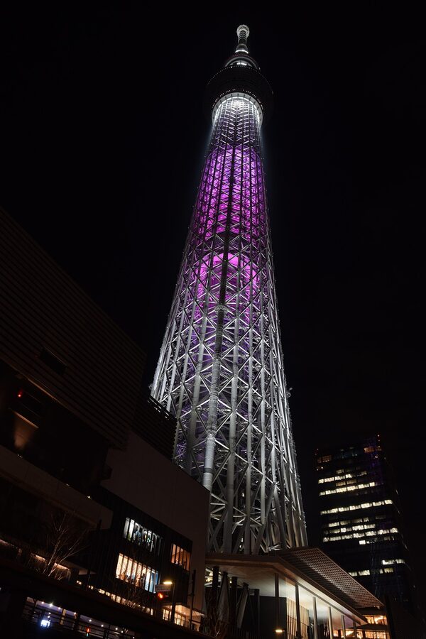 Tokyo Skytree landmark at night Tokyo cityscape