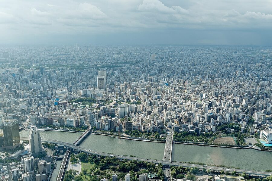 View over Tokyo from Skytree observation deck