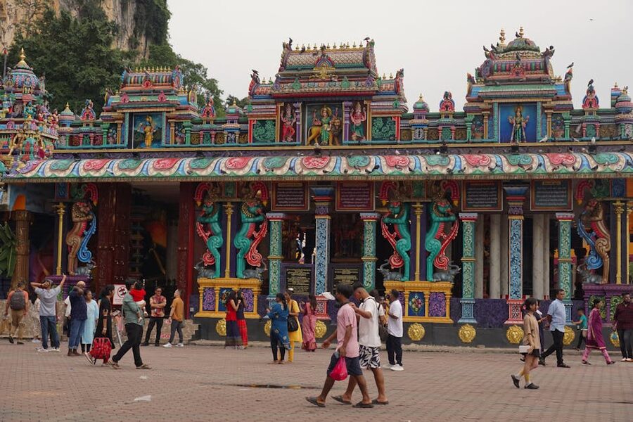 Colorful gopuram of the Sri Maha Mariamman Temple at Batu Caves