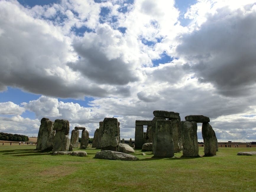 Stonehenge with cloudy sky classic view