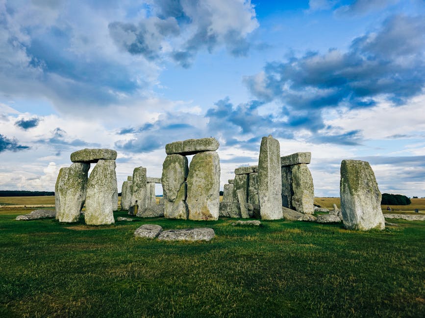 Stonehenge under dramatic sky in England