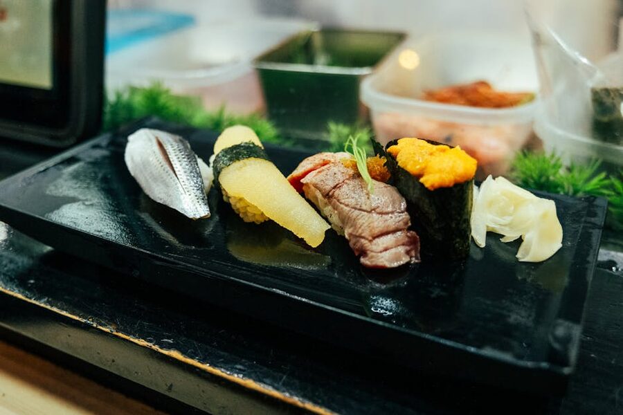 Assorted sushi platter Tokyo restaurant