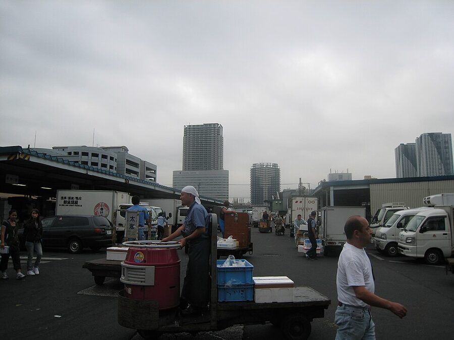 Tsukiji fish market interior