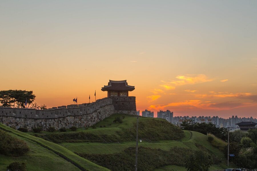 Suwon Hwaseong Fortress northeast watchtower at daytime