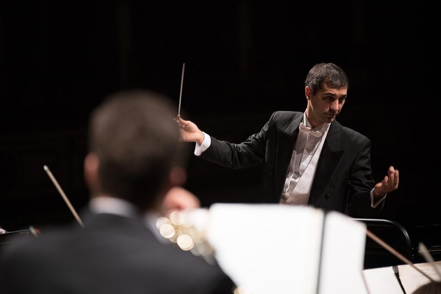 Symphony orchestra conductor classical concert