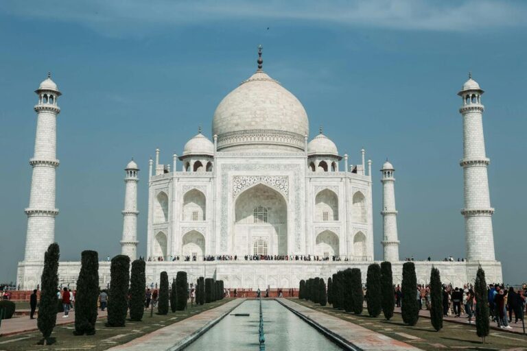 Taj Mahal main mausoleum from below