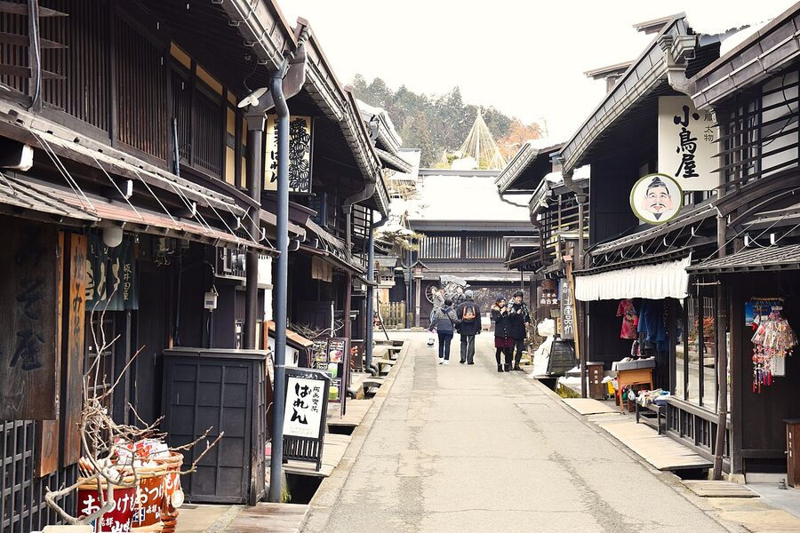 Wooden shops in Hida Takayama old town