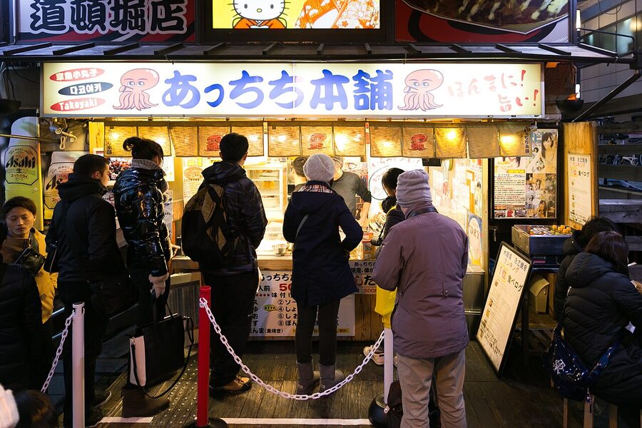 Takoyaki octopus balls Osaka street food