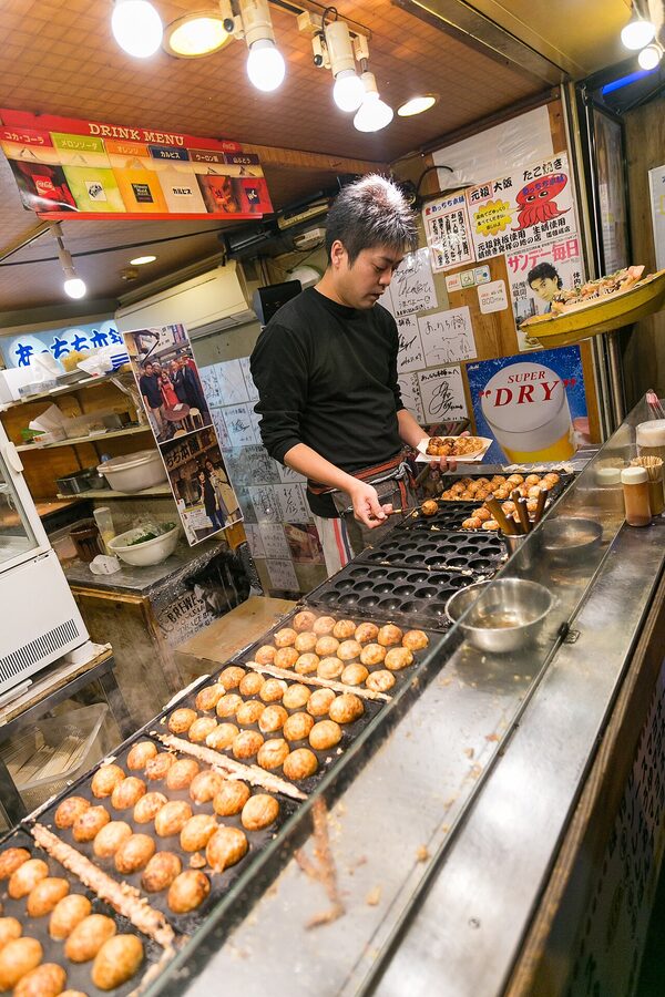 Takoyaki close-up from Osaka shop