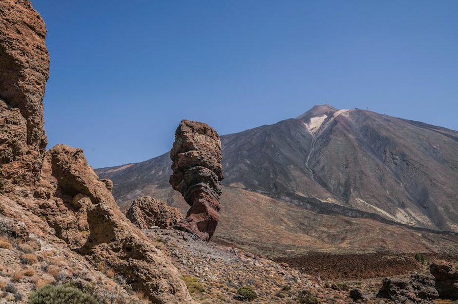 Roque Cinchado and Mount Teide rock formation