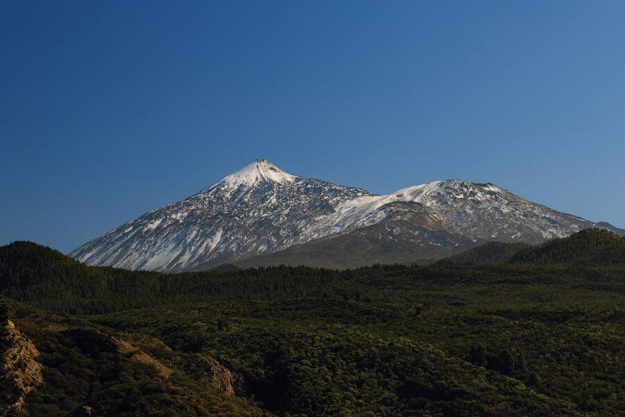 Mount Teide snow-capped summit Tenerife