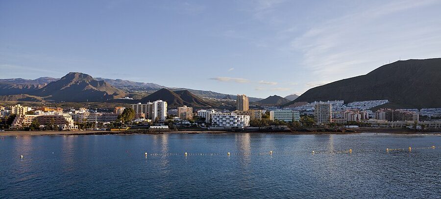 Puerto de Los Cristianos aerial view Tenerife