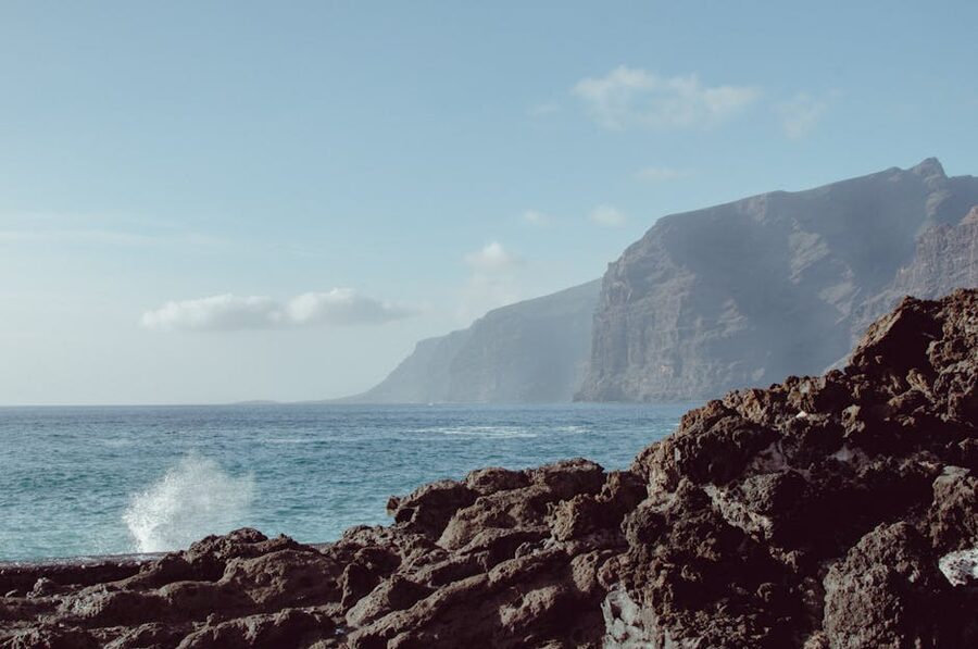 Rocky volcanic coast Tenerife south