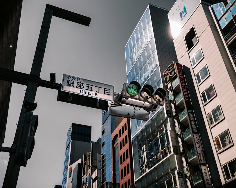 Skyscrapers in Ginza 5 Tokyo urban scene
