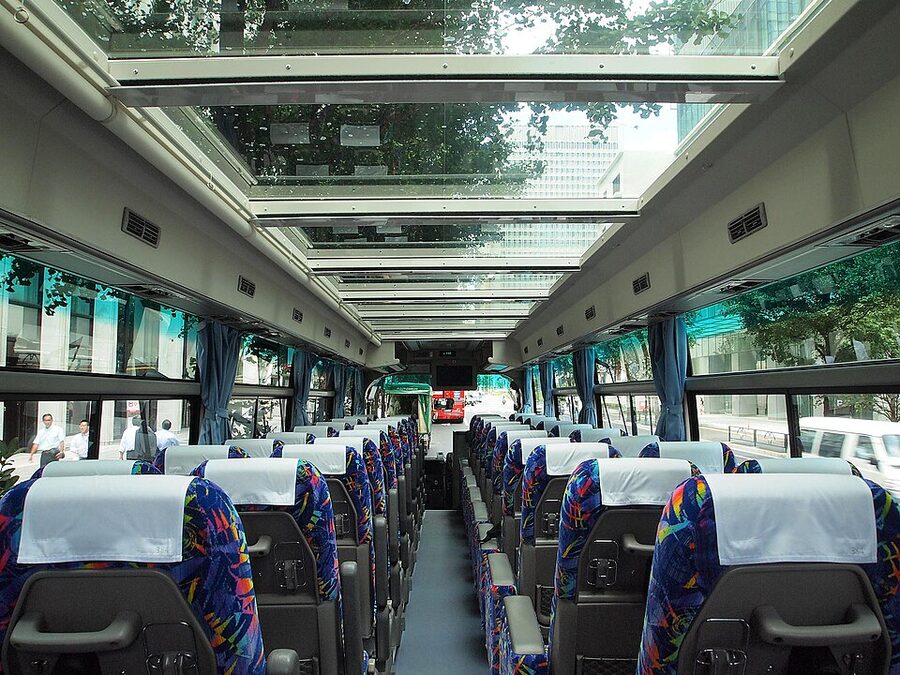Sky Hop bus cabin interior