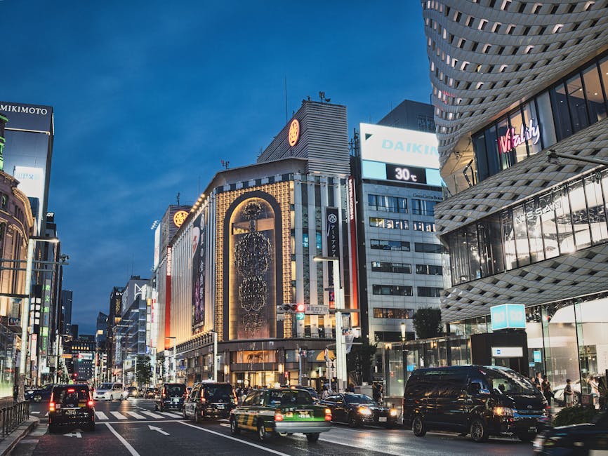 Ginza district Tokyo evening