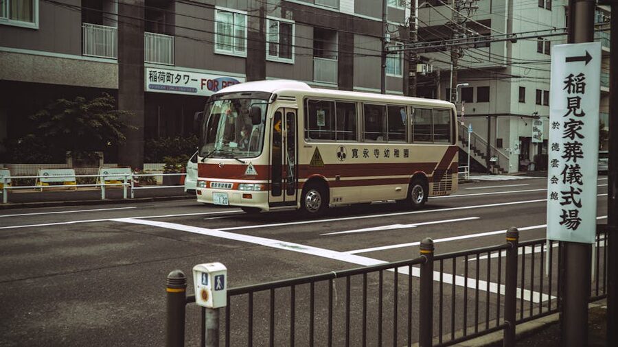 Tokyo street scene with bus