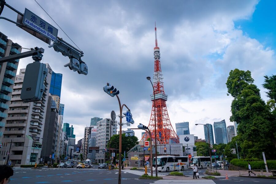 Tokyo Tower and Akabanebashi Bridge