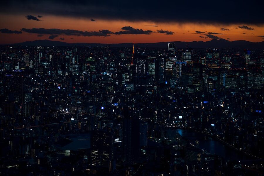 Tokyo skyline at twilight