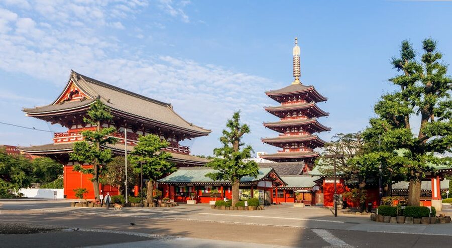Senso-ji Temple and Five-Storied Pagoda in Asakusa Tokyo