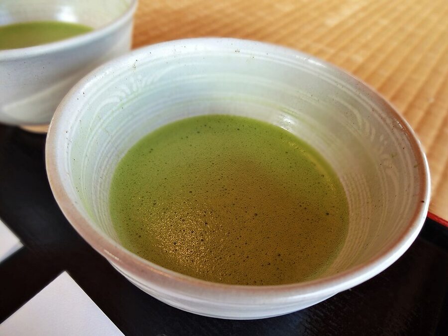 Japanese cup of matcha during the tea ceremony