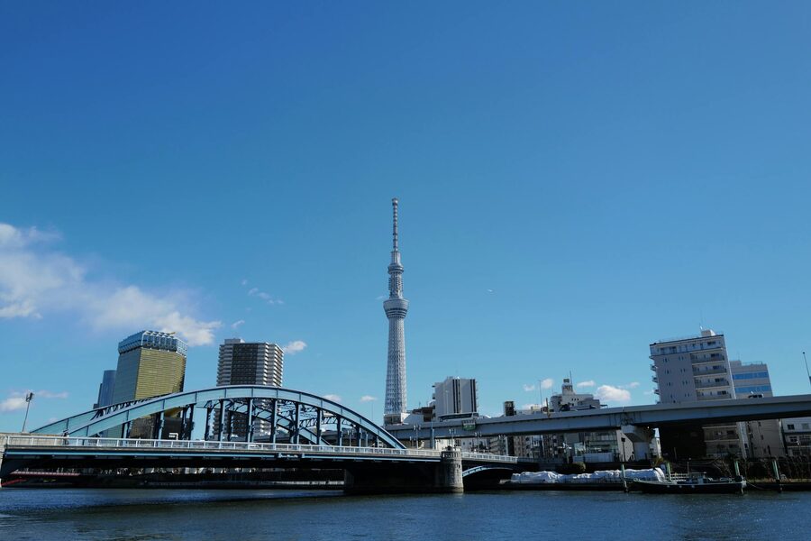 Tokyo Skytree and Sumida River on a clear day