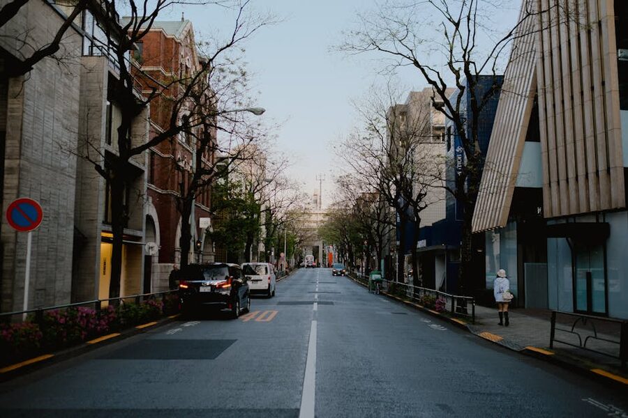 Quiet Tokyo morning street