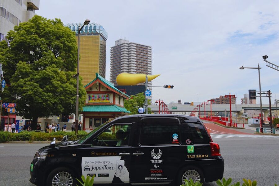 Black Japan taxi on a Tokyo street