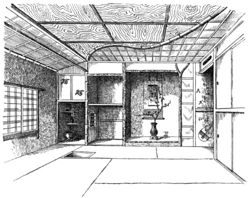 Historic tea room in Imado Tokyo from Edward Morse Japanese Homes