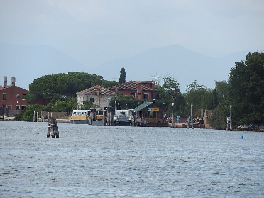 Torcello vaporetto stop on the lagoon, quiet and remote