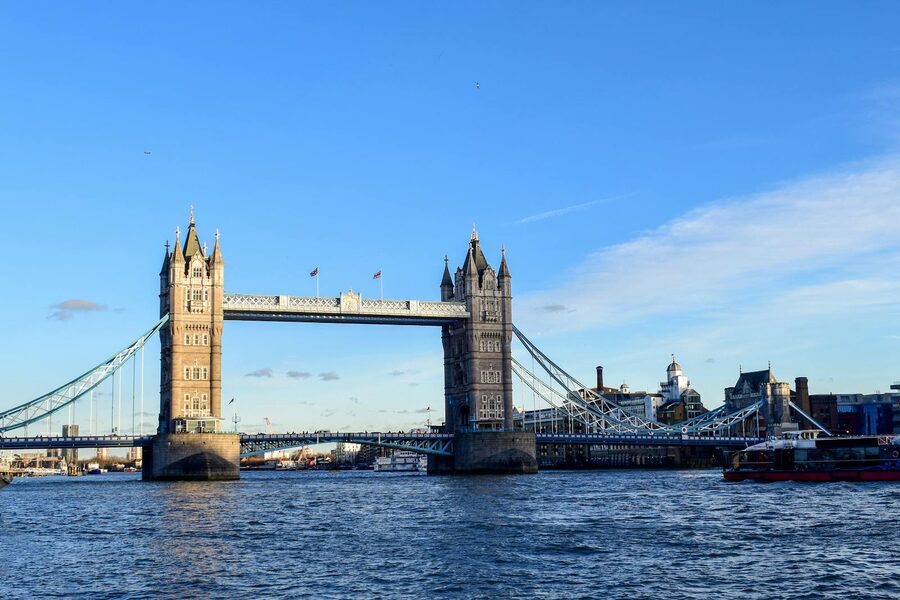 Tower Bridge twin towers detail London