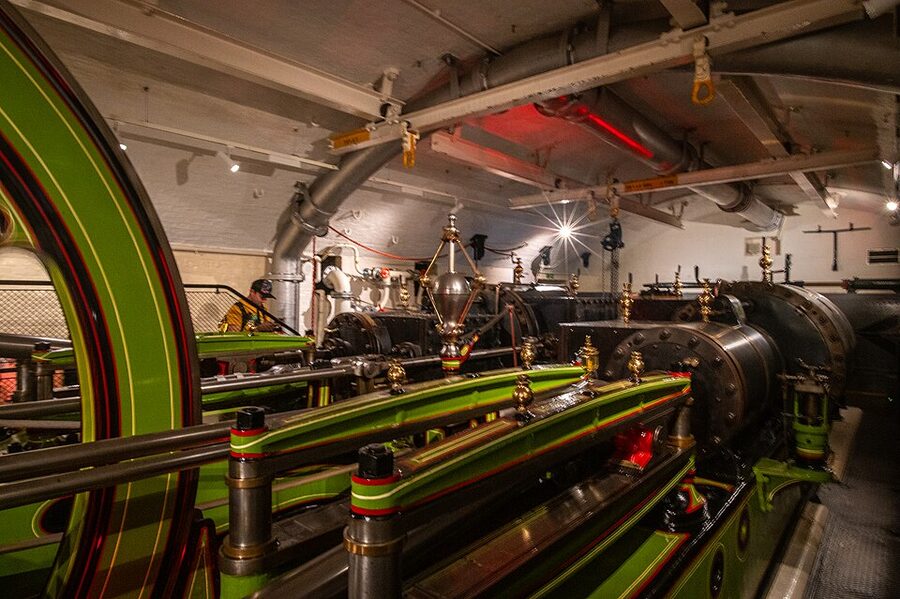 Tower Bridge engine room hydraulic machinery detail
