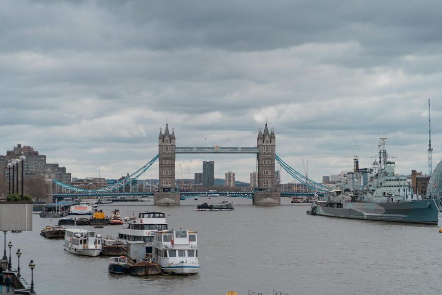 Tower Bridge crossing River Thames London