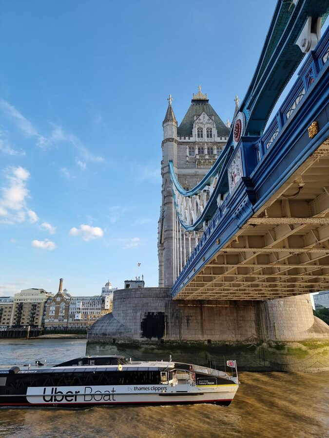 Tower Bridge over Thames iconic London
