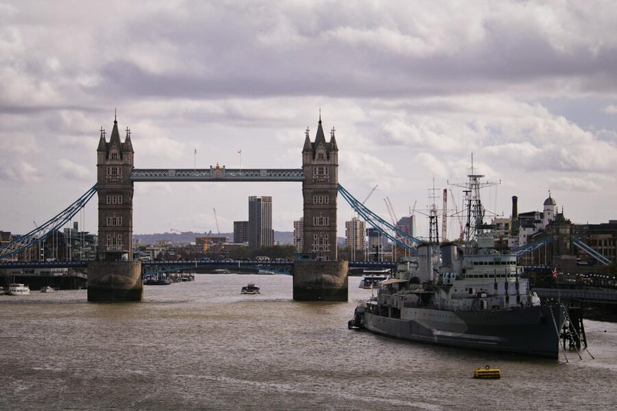 Tower Bridge waterfront view London