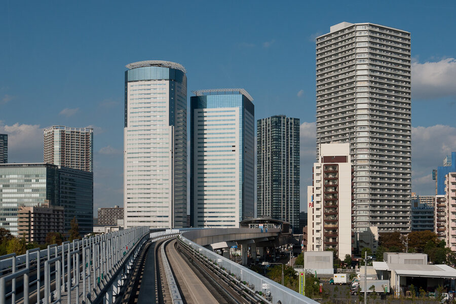 Toyosu Tokyo from Yurikamome elevated train