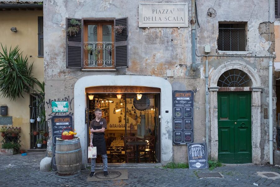 Trastevere Rome restaurant entrance