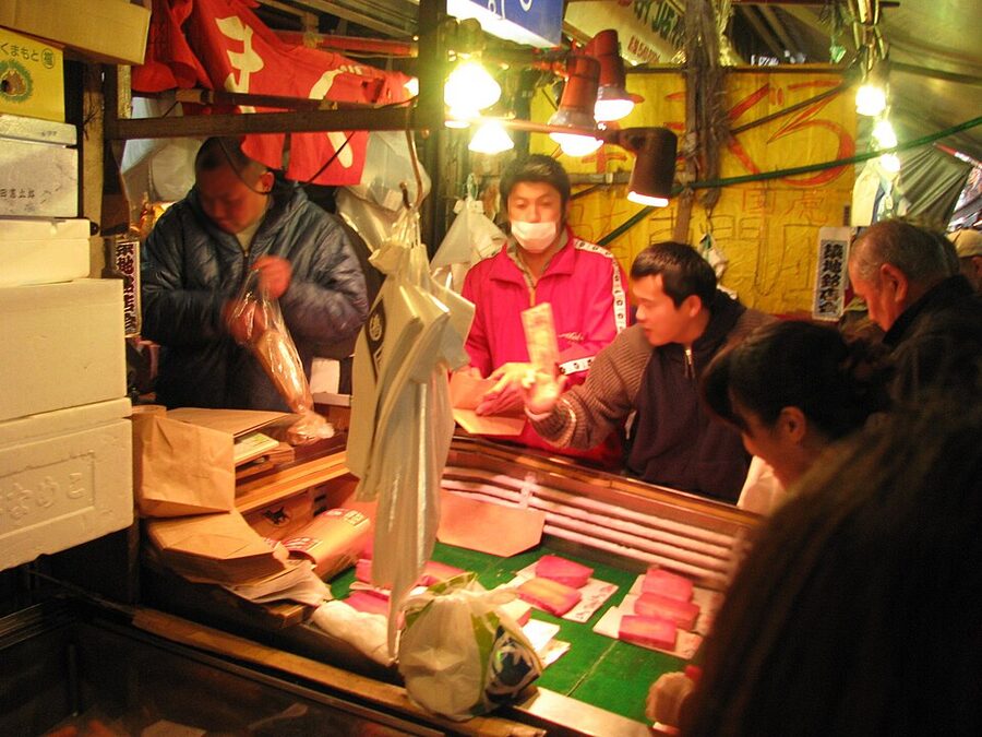 Tsukiji Outer Market shopfronts Tokyo