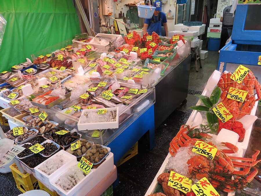 Tsukiji Outer Market street view Tokyo