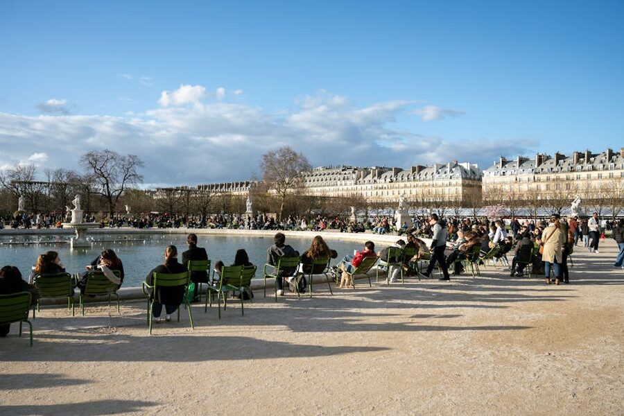 Jardin des Tuileries on a sunny day Paris